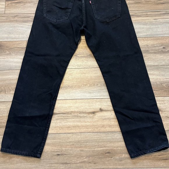 Men's Levis 505 Regular Fit Denim Jeans SZ 36x30 Black Cotton Modern Red Tab - Picture 6 of 12